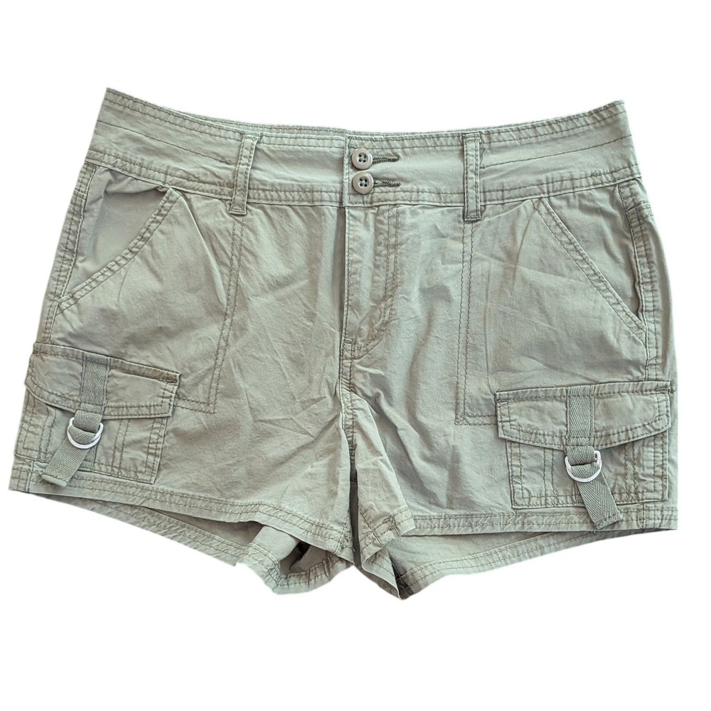 Hot Kiss Junior Size 5 Olive Green Mid Rise Utility Cargo Safari Casual Shorts
